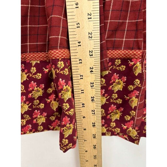 NWT Cornelloki Girls 7/8 Sleeveless Red Plaid & Floral Dress With Buttons - Picture 6 of 14